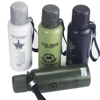 

500ML Large Capacity 304 Stainless Steel Thermos Bottle with Rope Outdoor Sports Water Bottle Kettle Vacuum Flask Thermos Cup