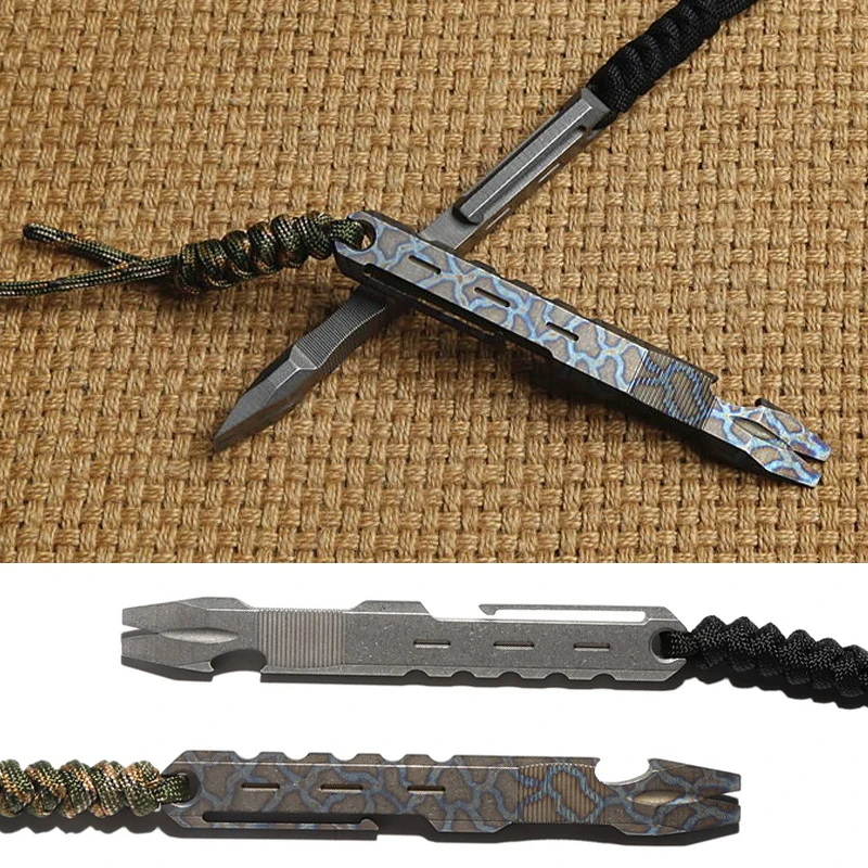 TC4 Titanium alloy Crowbar outdoor Survival defensive EDC Multifunction