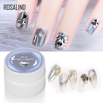 

ROSALIND Gel Nail Polish 5ml No Wipe Adhesive Glue of Nail Art Design Rhinestones Decorations All For Manicure Top Base Set