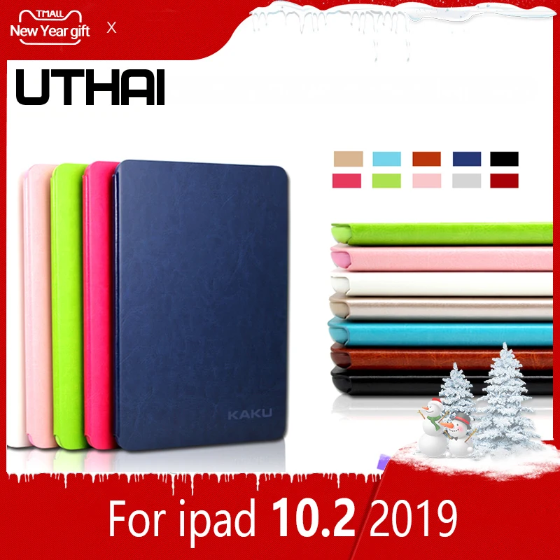 

UTHAI E007s for iPad 10.2 case Elegant Crystal Pattern Ultra-thin Magnetic Protective Case Smart Faux Leather Automatic Sleep /