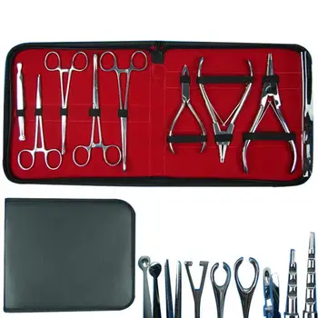 

Professional Tattoo Piercing Set Piercing 8 Pieces/ Set of Forceps Clamp Sterilized Stainless Steel Piercing Set