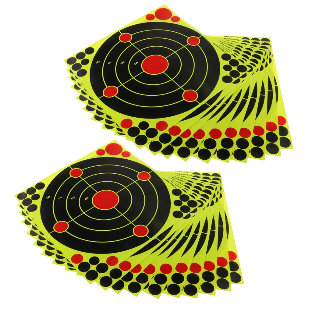 20pcs 12''x12'' Self adhesive Splatter & Reactive Targets for Shooting Archery