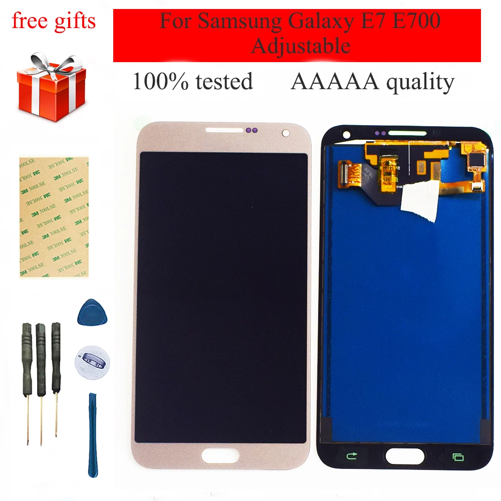 Регулируемый ЖК-дисплей для Samsung Galaxy E7 E700 E700F E7000 E7009 сенсорный экран Стекло