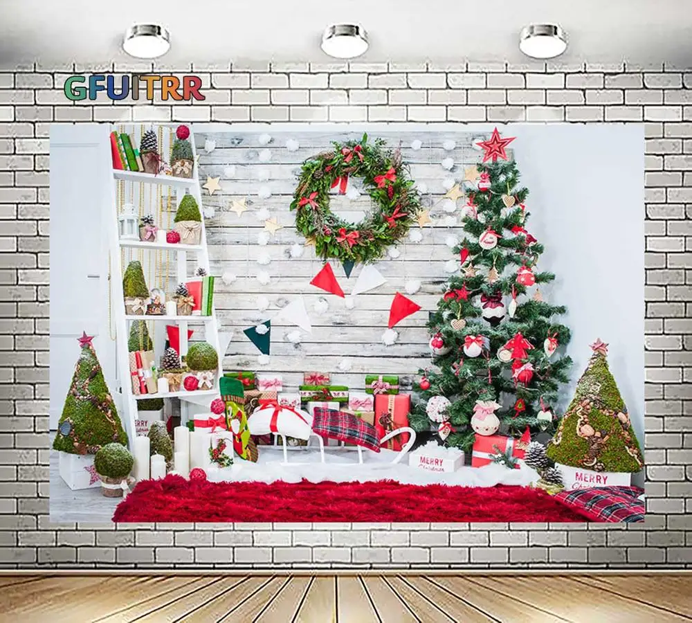 GFUITRR фотография рождественской елки фоны с Христом подарок фон для фотосъемки