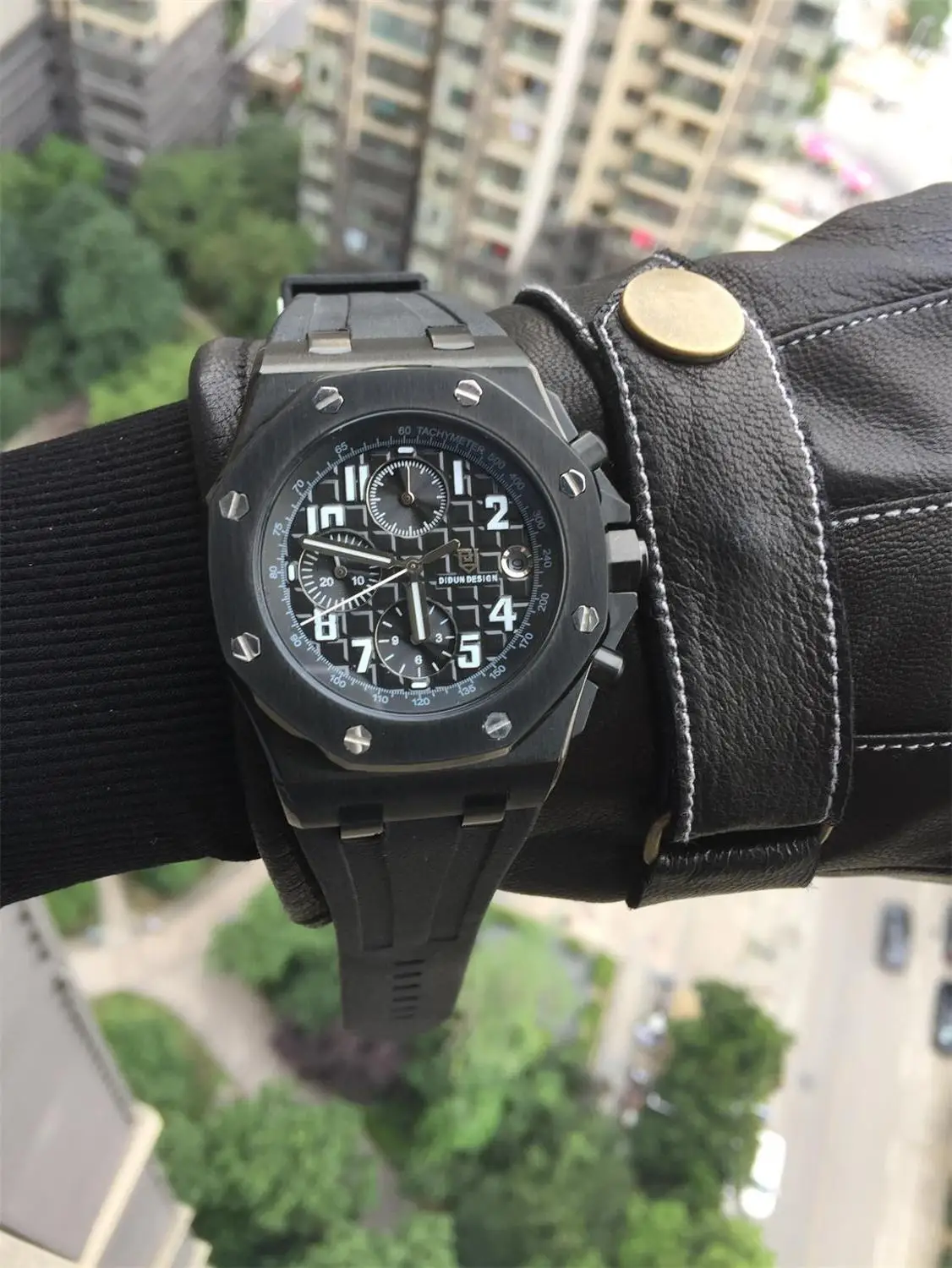 DIDUN montre hommes de Lux marque hommes en acier кварцевый спортивный браслет montres hommes militaire sport montre-браслет 30 м - Цвет: BBF