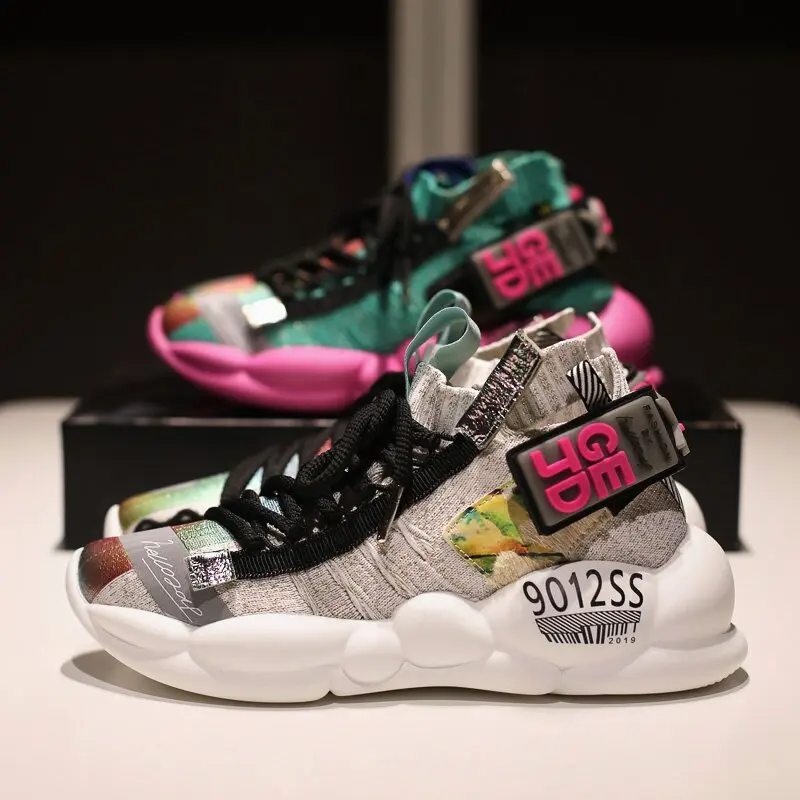 

Online Celebrity Dad Shoes Women's Breathable Socks Shoes 2019 Spring Summer New Style Versatile Thick Bottomed Platform Shoes C