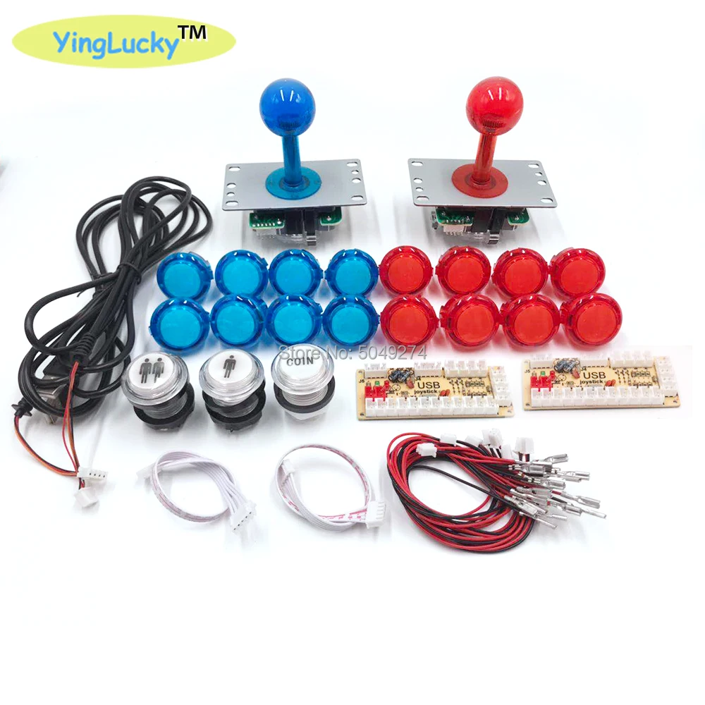 

2 players Zero Delay Arcade joysticks DIY Kit USB Encoder To PC Arcade Sanwa Joystick + Sanwa Push Buttons For Arcade Mame