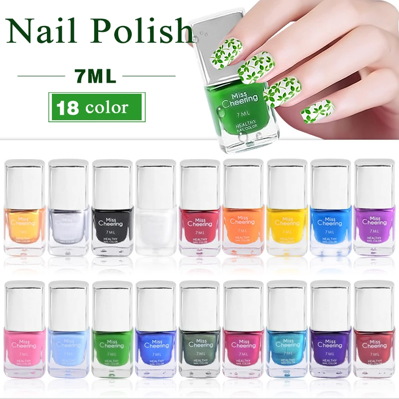 

7ml/Bottle 18 Color Gel Nail Polish Glitter Nail Lacquer Varnish Quick-Drying Long-lasting UV Gel Nail Oil Printing plate