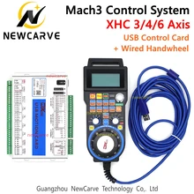Mach3 Controller Kit XHC MKX-V 2MHz USB Breakout Board 3 4 6 Axis Motion Control Card With Wired MPG Pendant Handwheel LHB04B