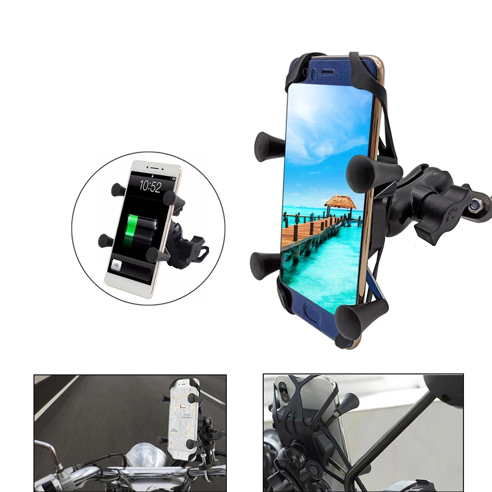 

With USB Charger 360 Rotatable Motorcycle Mobile Phone Stand Holder For Honda VT1100 GROM MSX125 msx 125 forza 300 XADV 750