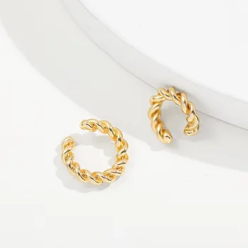 2021 New Fashion Pearl Ear Cuff Bohemia Stackable C Shaped CZ Rhinestone Small Earcuffs Clip Earrings for Women Wedding Jewelry 21