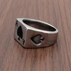 Punk Lucky Spade A Playing Card Ring 316L Stainless Steel Man's Fashion Letter A Rings Jewelry 5