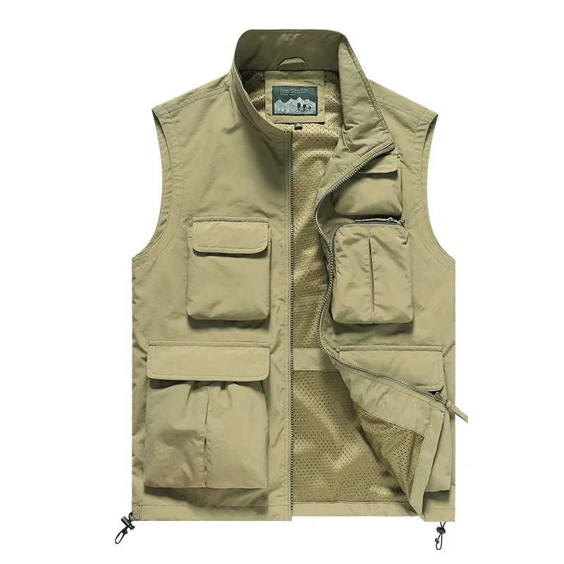 Mens Vests Men's Summer Sleeveless Multi-pocket Vest Spring Autumn Casual Outdoors Travels Photography Thin Vest Waistcoat Male dvotinst women photography props maternity dresses sleeveless thin strap pregnancy elegant dress studio photoshoot photo clothes