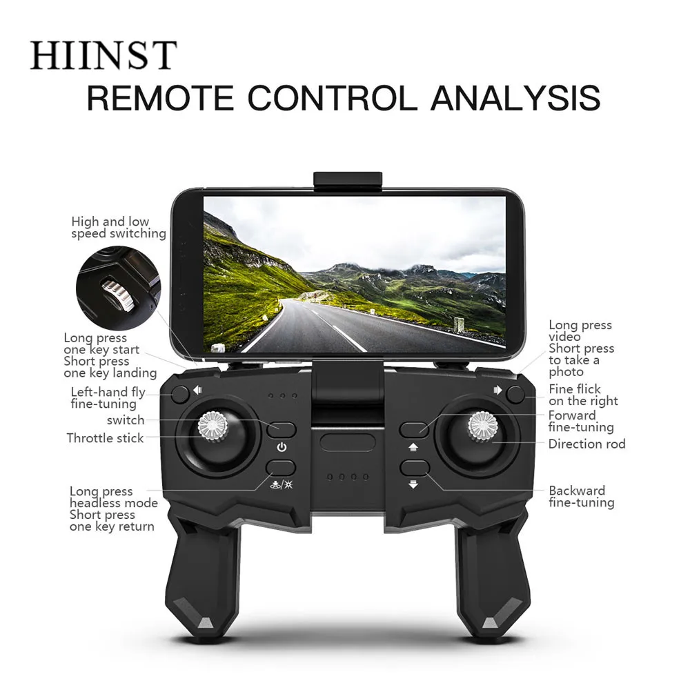 Hiinst 2,4G RC Дрон 1080P камера Дрон 6 осевой гироскоп складной RTF RC Квадрокоптеры с USB пропеллером пульт дистанционного управления вертолет
