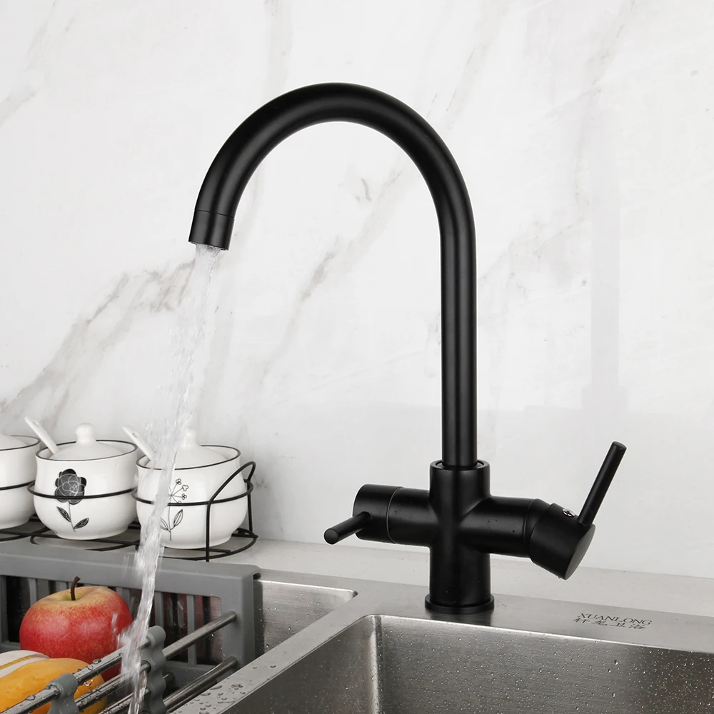 Black Kitchen Tap Faucet Sink Mixer Swivel Flexible Spout 360` Pull Out 260 