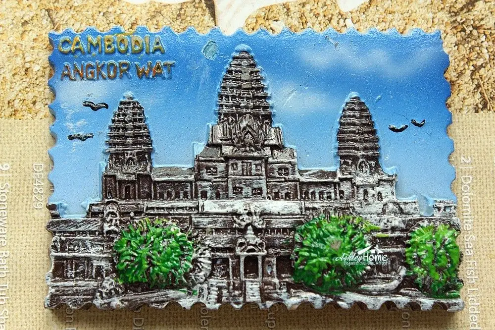Ангкор Ват туристические Путешествия Сувенир 3D Смолы Декоративный магнит для