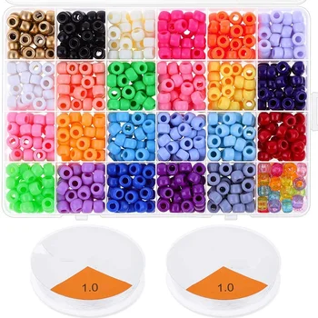 

Pony Beads for The Production of Bracelets 24 Color Plastic Pony Beads Bracelet Beads for Hair Accessories and Jewelry Bracelet