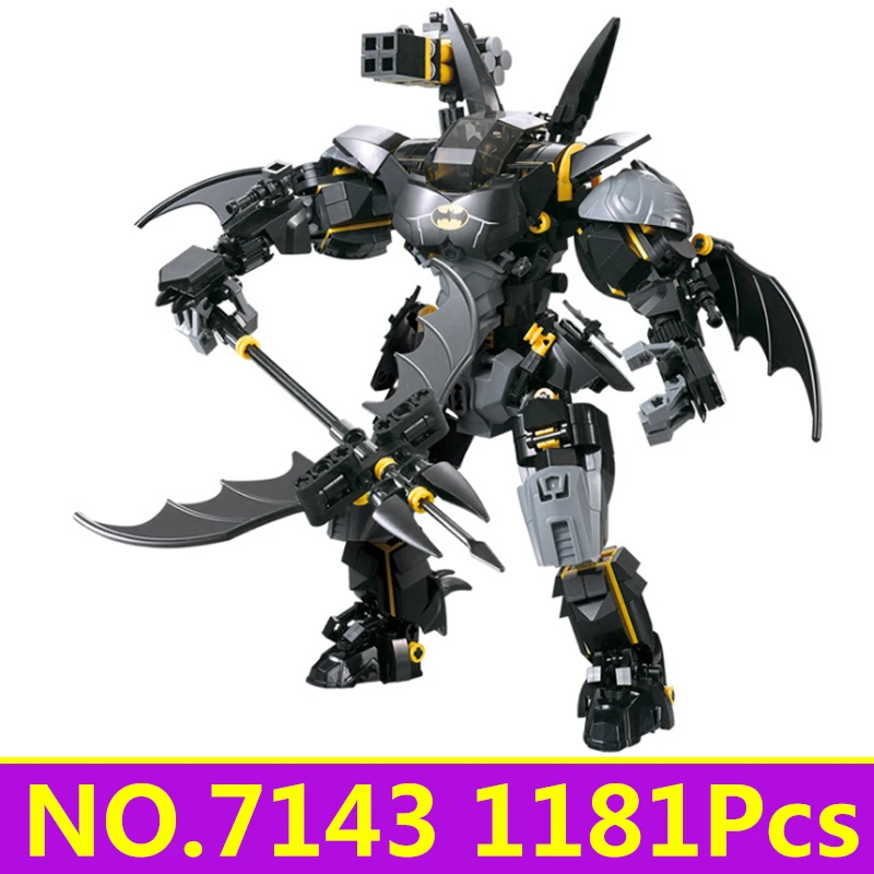 

Lepinblocks 7143 Super Heroes Bat Mech Building Blocks Set Kids Toys For Children Birthday Gift Batman Armor Movie King Bricks