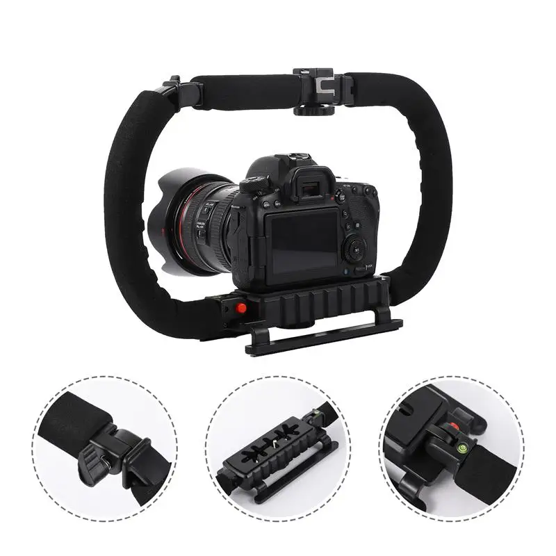 

Foldable Video Rig Holder Grip Video Handheld Gimbal Stabilizer for DSLR Nikon Canon Sony Camera and Light Portable Steadicam