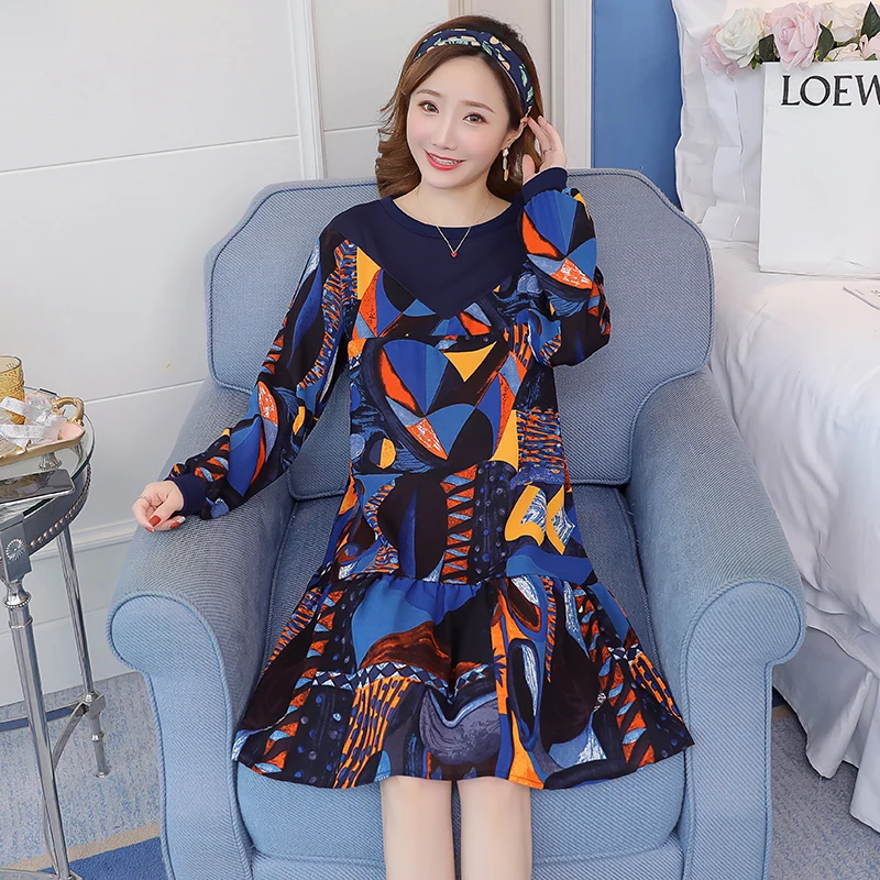 

Long Lantern Sleeve Patchwork Fashion Postpartum Women Lactation Dress Maternity Breastfeeding Ruffles Dress Nursing Trumpet