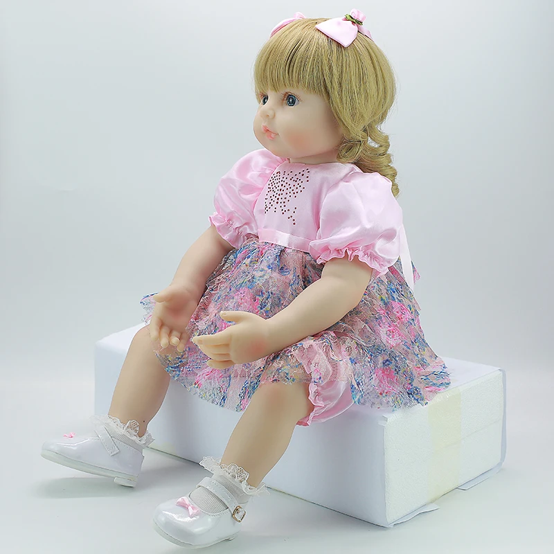 Кукла Reborn 58 см Мягкая кукла из силикона Boneca Женская Кукла Brinquedos прекрасная реальность bebe сюрприз блонд принцесса reborn кукла
