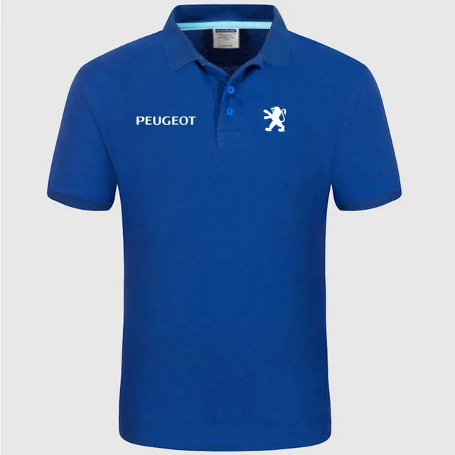 2 Летняя рубашка поло, Логотип Peugeot, брендовая мужская модная хлопковая рубашка поло с коротким рукавом, однотонная трикотажная футболка, футболки g e - Цвет: 2