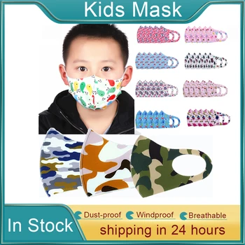 

1pc 3D Washable Dust Mask Cartoon Printed Resusable Pollution Mask Kid Face Breathable Masks Filter Mouth Cover 3-12 years
