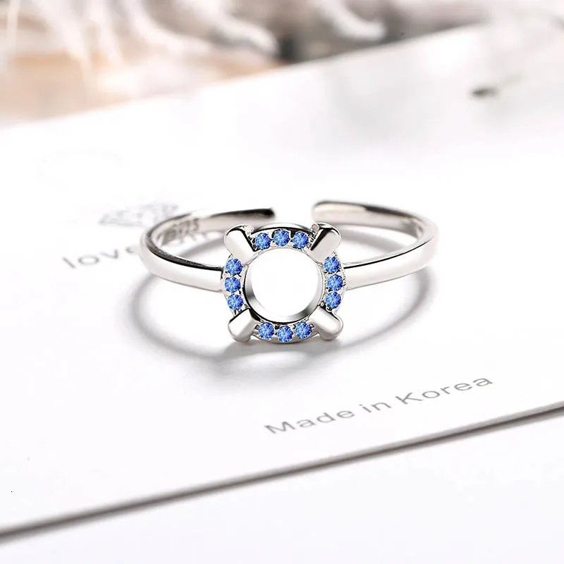JoiasHome классические серебряные 925 кольца для женщин с небольшой круглой формы Сапфир циркон кольцо с камнями Свадебная вечеринка подарок