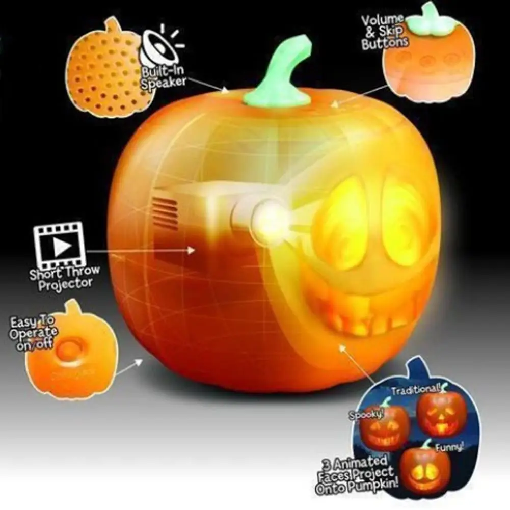 

Halloween LED Pumpkin Projection Light Usb Talking Singing Animated Lantern Home Party Decoration Night Lamp Kid Toy Gift