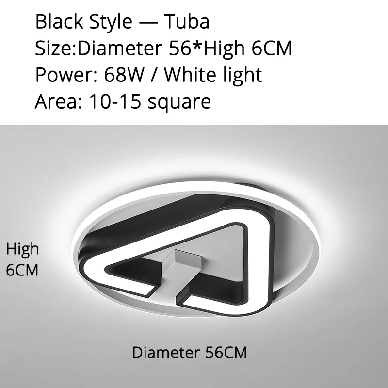 SF1096 black 68w Потолочный светильник, лампа для спальни, простая, современная, теплая, романтическая, пульт дистанционного управления, для дома, креативная, круглая, в скандинавском стиле, для ресторана, лампы - Цвет корпуса: SF1096 black 68w