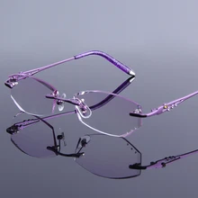 Ультралегкие очки для чтения без оправы, женские прозрачные линзы, модные компьютерные очки, для чтения, пресбиопии, стразы, очки для дальнозоркости, G806