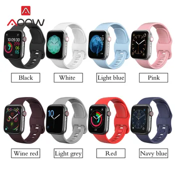 

Silicone Watchband for Apple Watch 5 38mm 42mm 40mm 44mm Men Women Sport Bracelet Band Strap for iWatch Series 1 2 3 4 Baby Blue