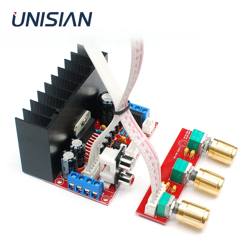 Unisian Tda7377 2.1ch Hifi Power Amplifier Board Bass Treble 3 Channels