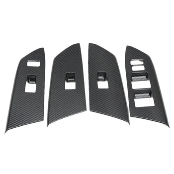 

4Pcs Carbon Fiber Inner Door Armrest Cover Window Switch Trim for Toyota- 14-19