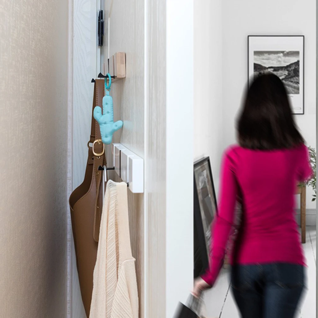 Foldable Wood Metal Hook Wall Hanger for Bathroom Towel Key Hat Clothes Bag Wall Mounted Hook Robe Clothing Hanger