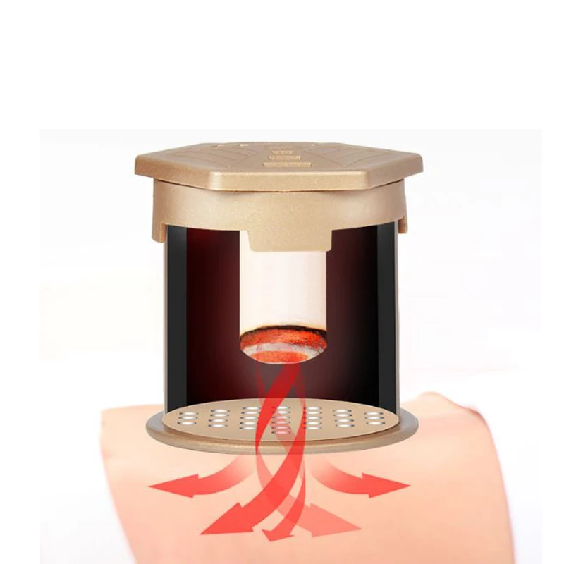 Magnetic Moxibustion Therapy Massage Moxa Mugwort Warmer Massager Wormwood Burning Jar Chinese Moxa Burner Box Health Care