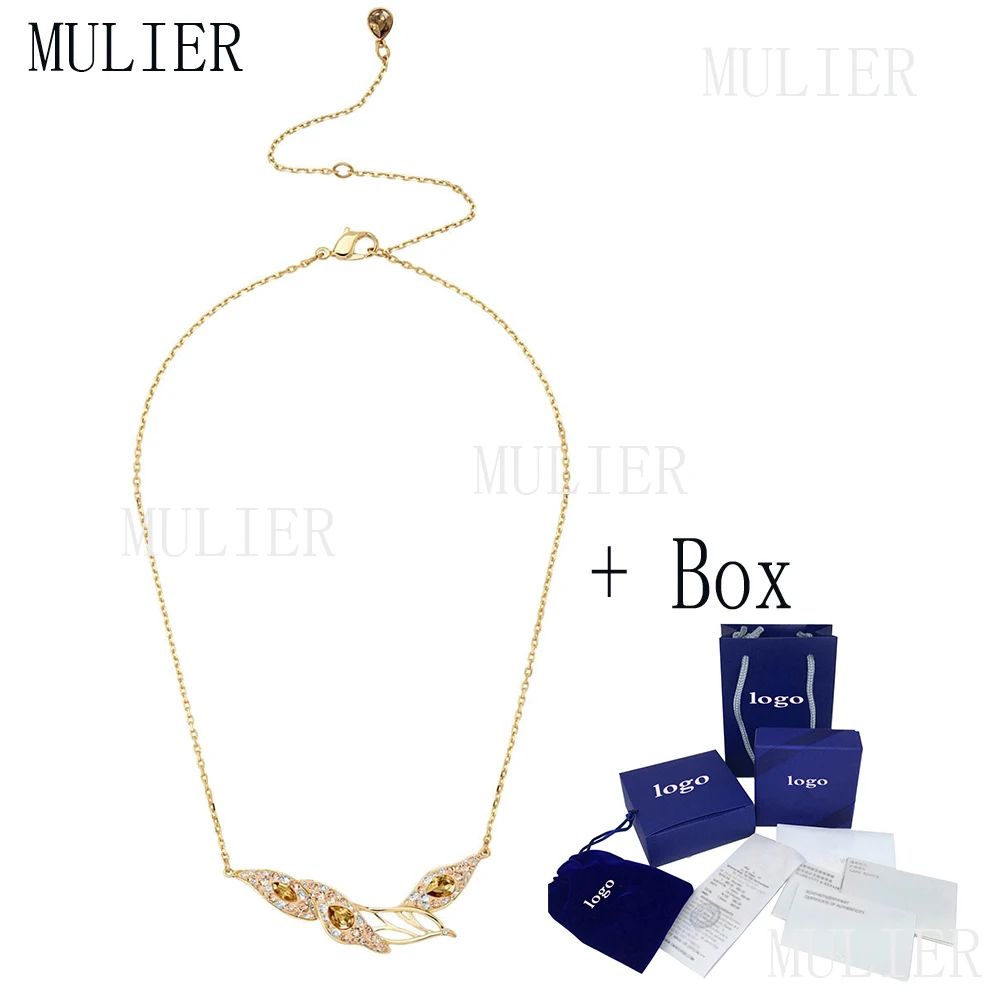 MULIER 19, изящная серия цветения, изысканные лепестки в форме листьев, дизайн 5511820, Дамское ожерелье, цепочка для ключицы, лучшие подарки для девушки