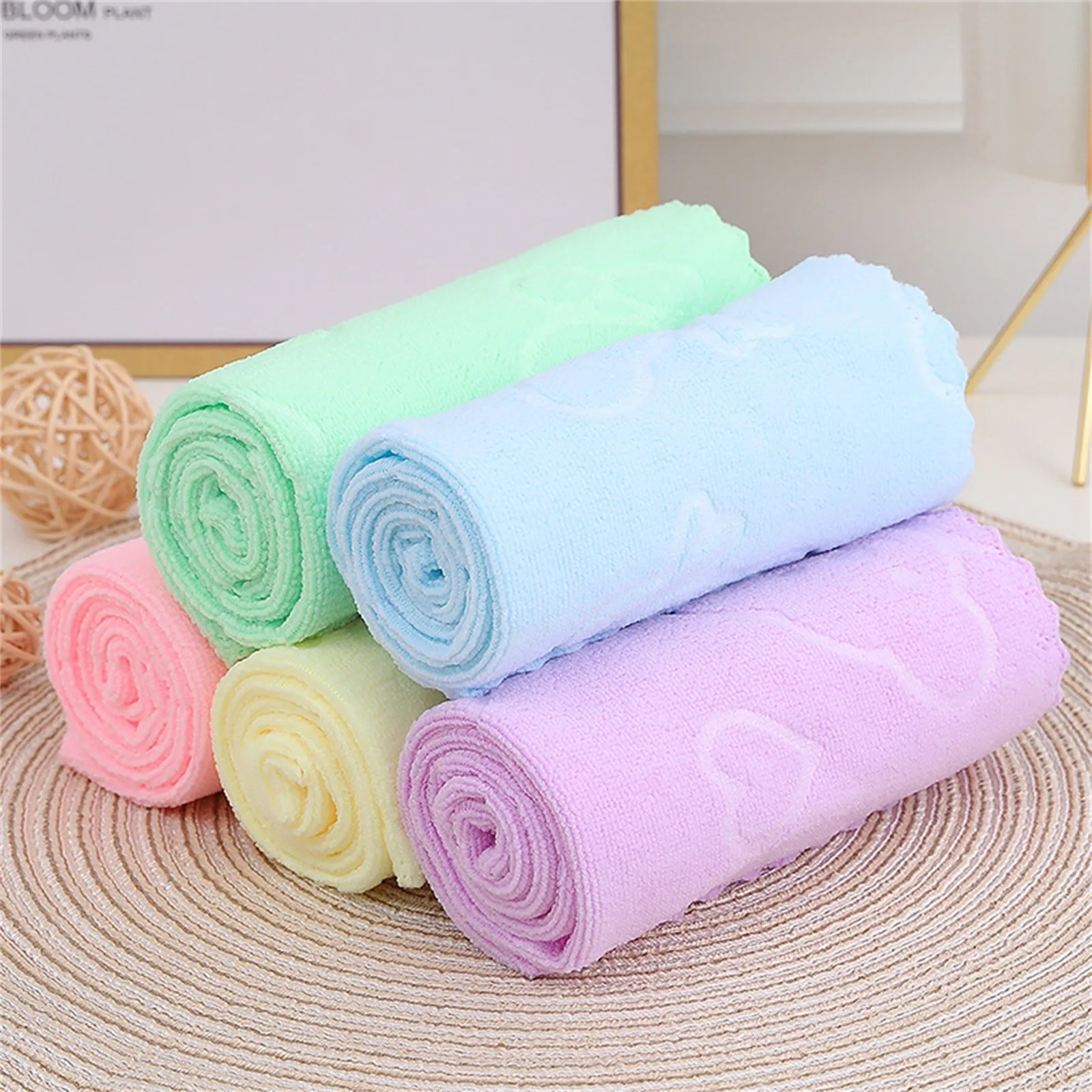 1pcs Blue Soft Microfiber Fabric Face Towel Hotel Bath Towel Wash Cloths Hand Towels Portable Multifunctional Cleaning Towel