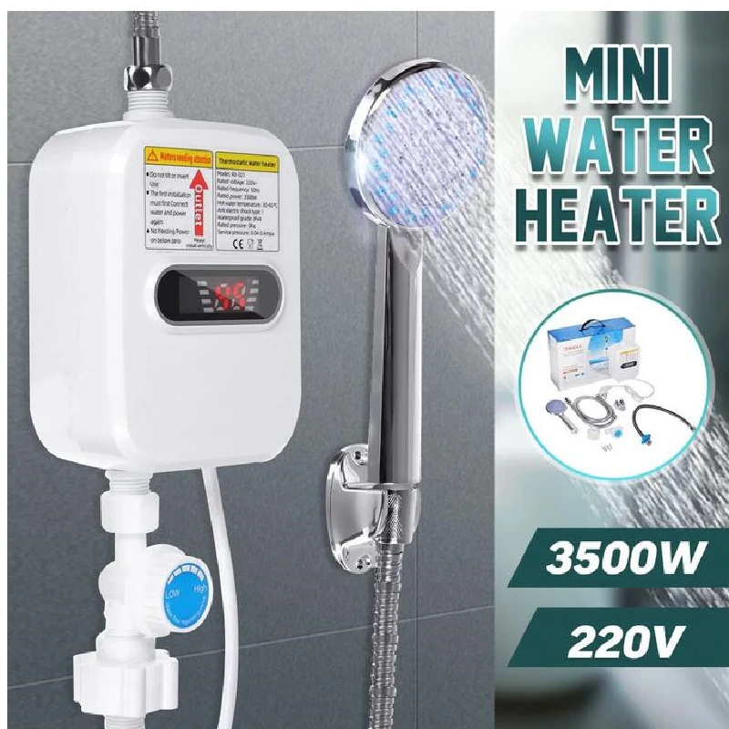 【送料無料☆WEB領収書発行】シャワーヘッド タンクレス瞬間電気給湯器付き 浴室 220V 電気温水器、 家電、ホーム、ミニ給湯器温水タンクレス家庭用浴室の