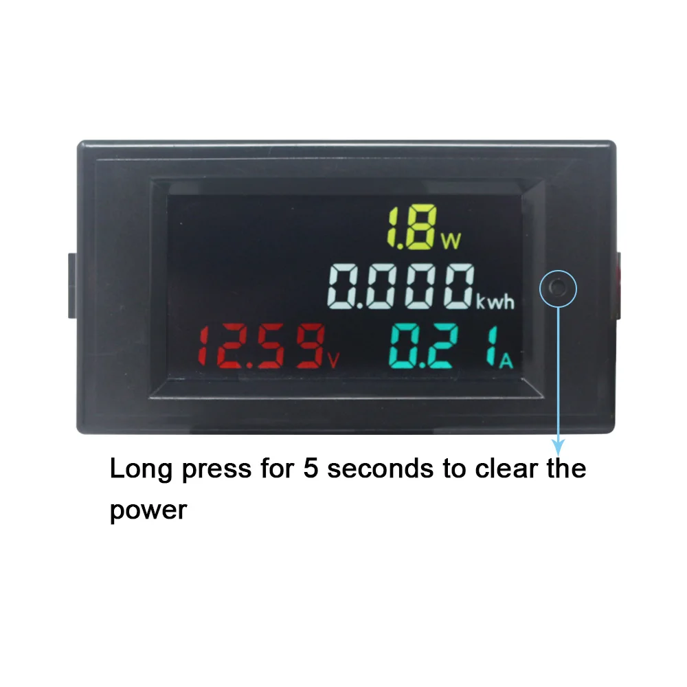 4 in 1 DC Voltage Current Active Power Energy Meter DC 7-20V 20A/50A/100A Voltmeter Ammeter with Full-view LCD Display