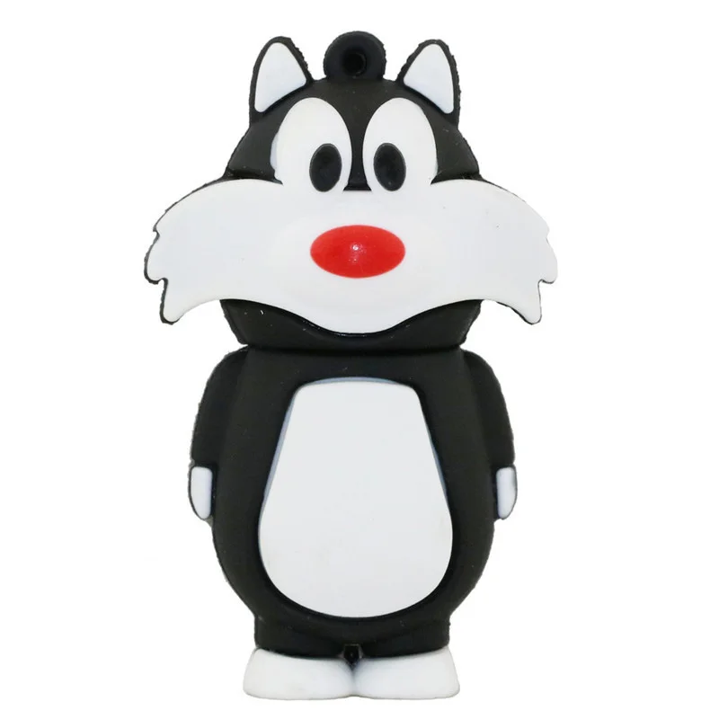 USB флеш-накопитель с изображением животных, черно-белая кошка, флеш-накопитель, мультяшная флешка, мышь, 8 ГБ, 16 ГБ, 32 ГБ, 64 ГБ, 128 ГБ, USB 2,0, флеш-карта памяти, подарок - Цвет: 09