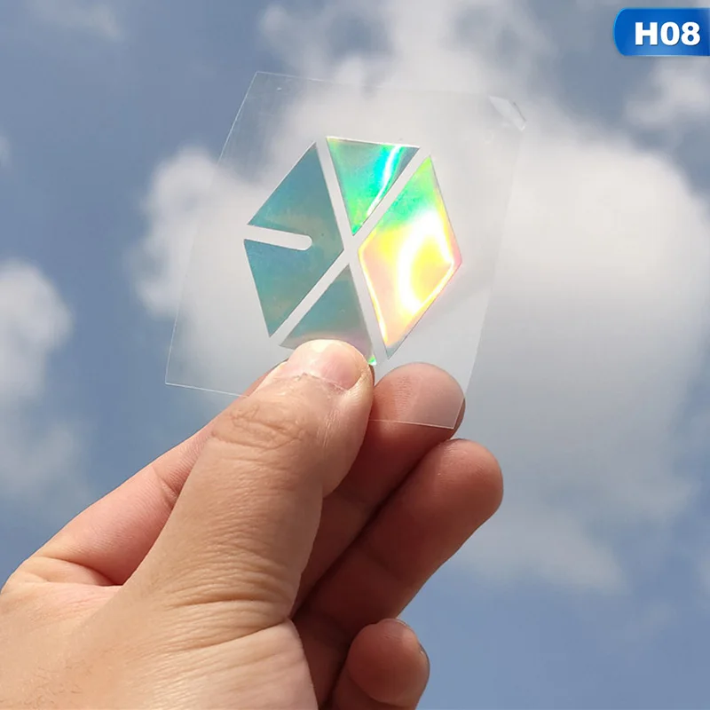 08 KPOP X1 GOT7 SEVENTEEN TWICE EXO DAY6 CIX NCT ASTRO IKON Корейская команда лазерные наклейки для ArmyBomb Lightstick наклейки для ноутбука Декор - Цвет: 08