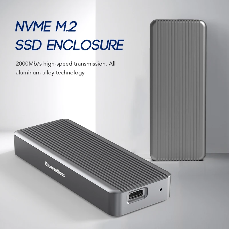 

M.2 NVME Enclosure USB C Type C 3.2 20Gbps PCIe SSD Case M2 SATA NGFF 5Gbps SSD Case Tool Free For 2230/2242/2260/2280 SSD