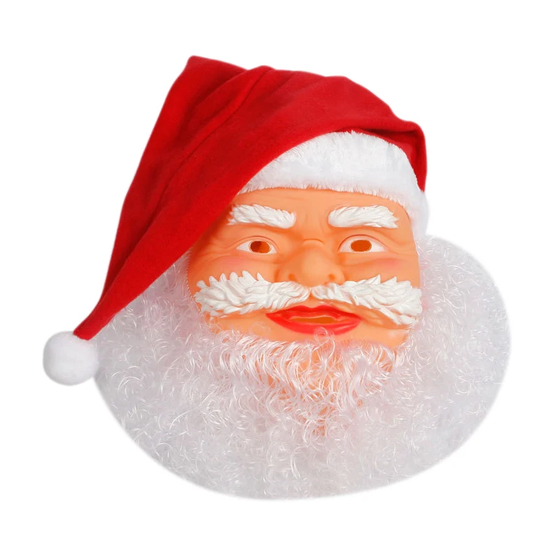 Рождественская маска, смешная маска Санта Клауса, парик, борода, костюм, сделай сам, полное лицо, покрытые, вечерние, маска, рождественские украшения, костюм