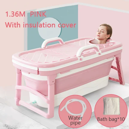 L-style2-pink Бочонок для ванной, взрослый складной кран для ванной, домашняя ванна, 1,78, цельное тело, для купания, бочонок, для детей, утолщенная большая ванна, артефакт - Цвет: L-style2-pink