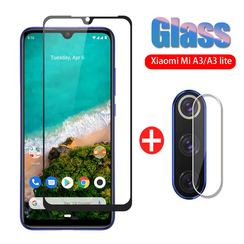 Защитное стекло закаленное для Xiaomi Mi A3 2 в 1|Защитные стёкла и плёнки| |