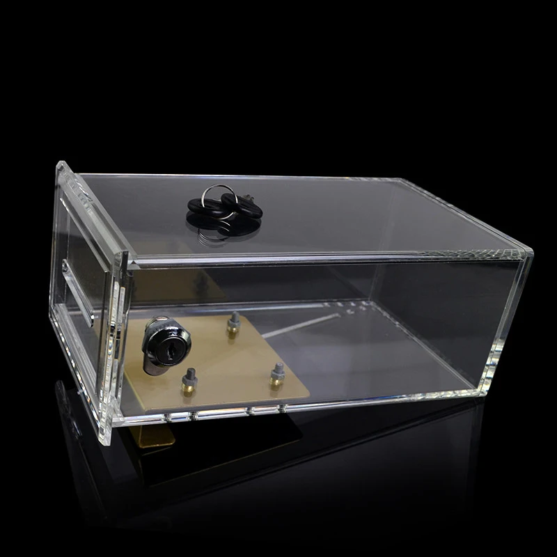 Прозрачный акриловый Сейф JIESITE футляр для покерных чипов двойная защита