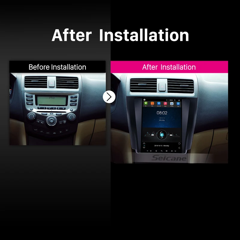 Seicane 9,7 дюймов Android 9,1 автомобильный радиоприемник с навигацией GPS для 2003-2007 Honda Accord 7 с AUX рулевым колесом управления 1080P видео