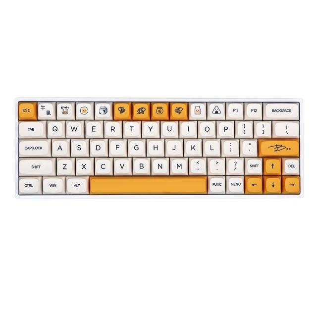 ハニーミルクのテーマのキーキャップ,140個,メカニカルキーボード用,mx 