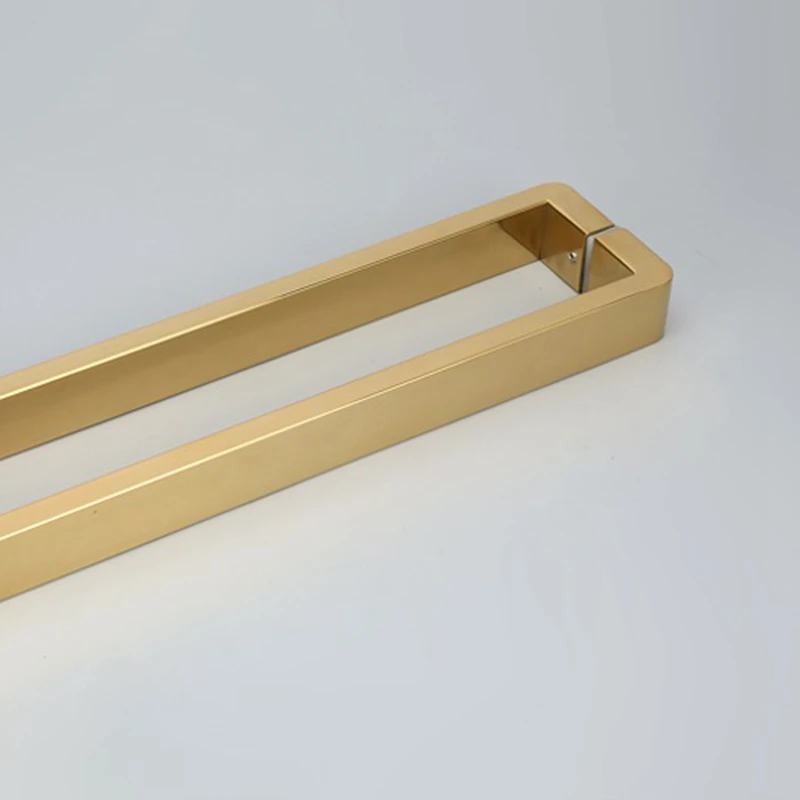 Двухсторонняя золотая ручка для душевой кабины из нержавеющей стали, дверная ручка, квадратная ручка для ванной комнаты, ручка раздвижной двери, отверстие 440 мм